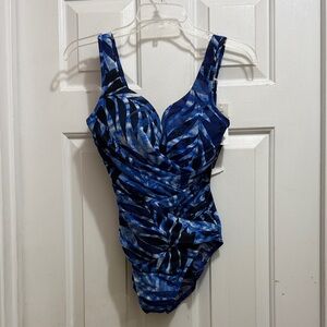 Miraclesuit Blue and Black Swimsuit